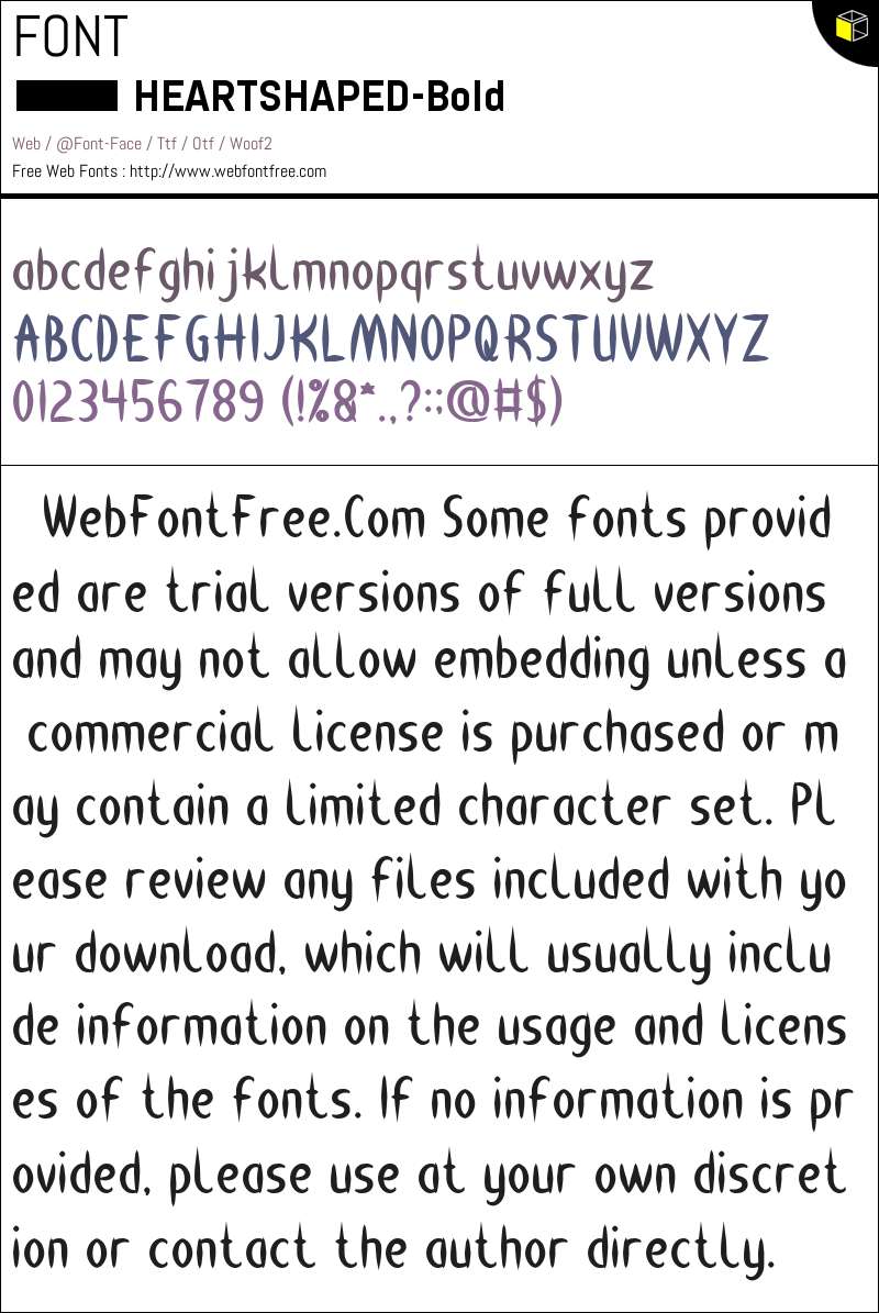 HEART SHAPED Bold Fonts Downloads - WebFontFree.Com