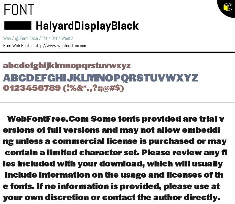 Halyard Display Black Fonts Downloads