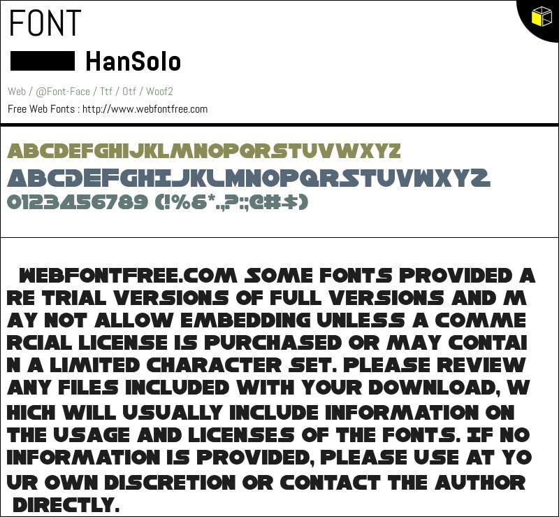 Han Solo Fonts Downloads