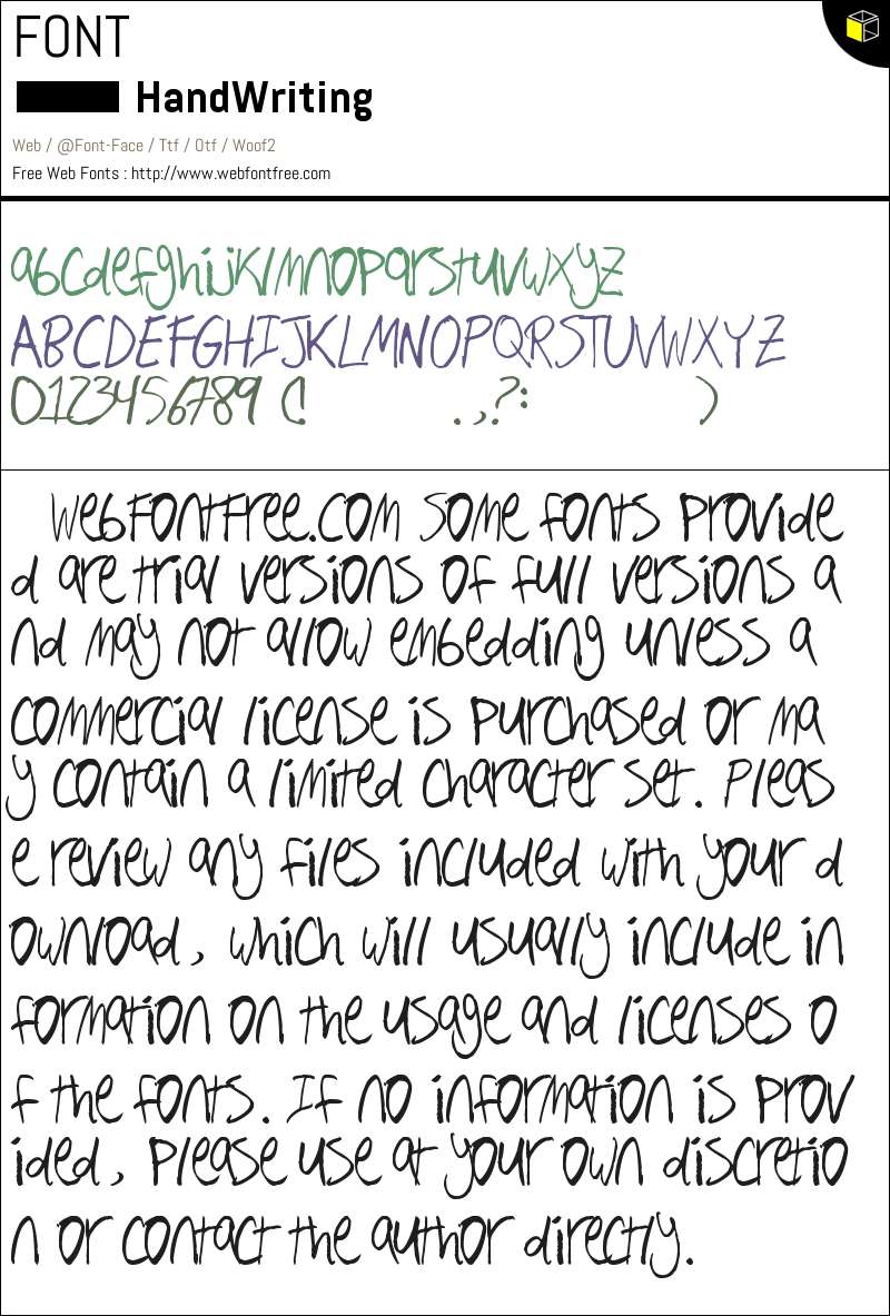 Hand Writing Fonts Downloads - WebFontFree.Com