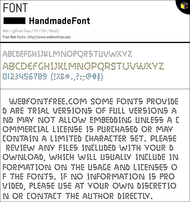 HandmadeFont Fonts Downloads - WebFontFree.Com