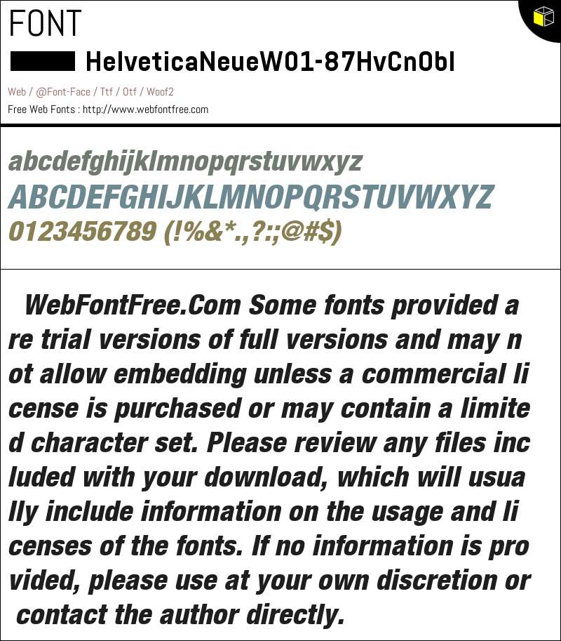 Helvetica Script Font Helvetica Neue W01 87 Hv Cn Obl Fonts Downloads - WebFontFree.Com