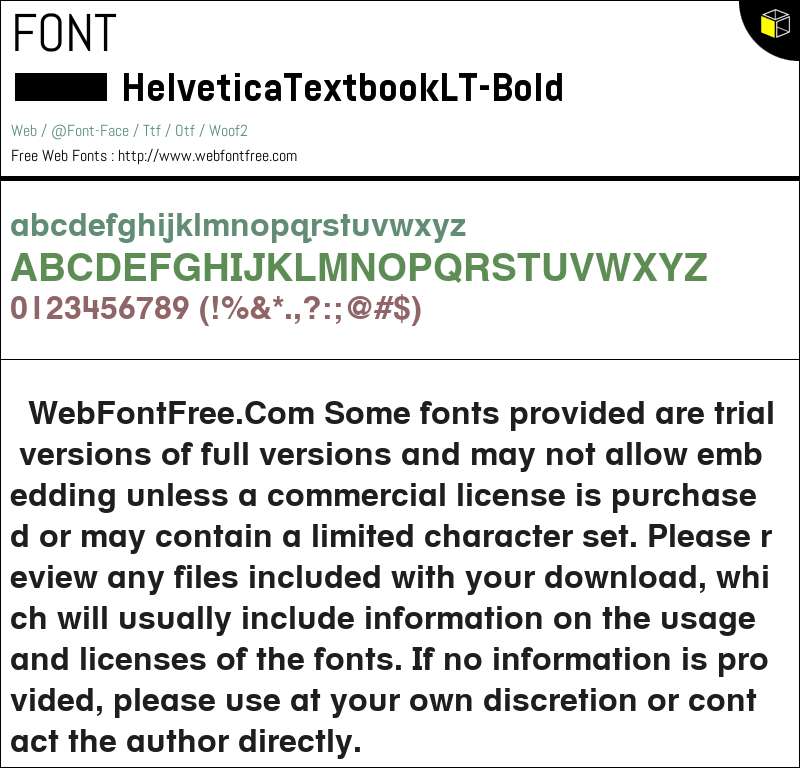 Helvetica Textbook LT Bold Fonts Downloads - WebFontFree.Com