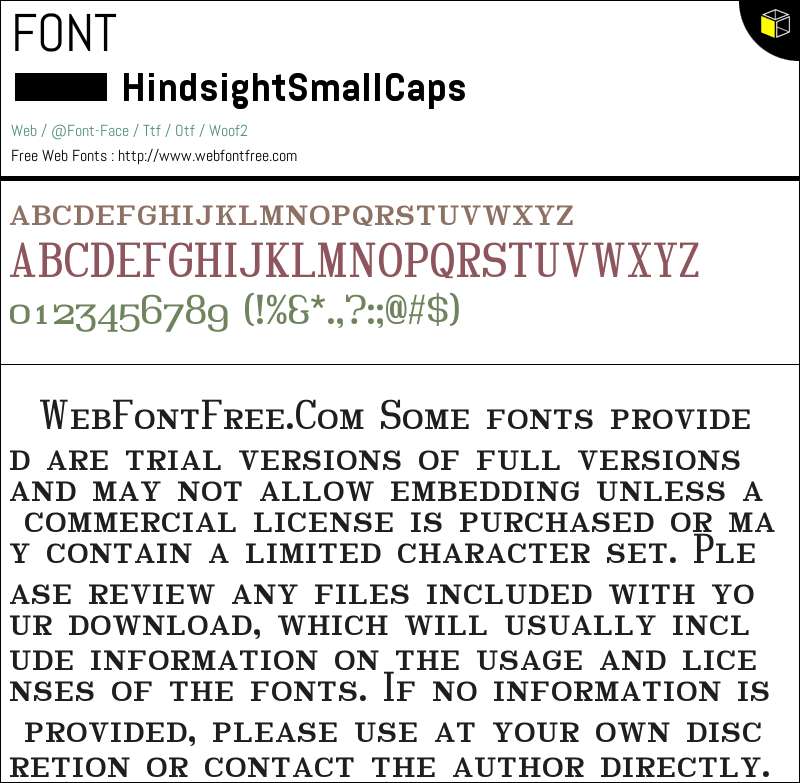 Hindsight Small Caps Fonts Downloads - WebFontFree.Com