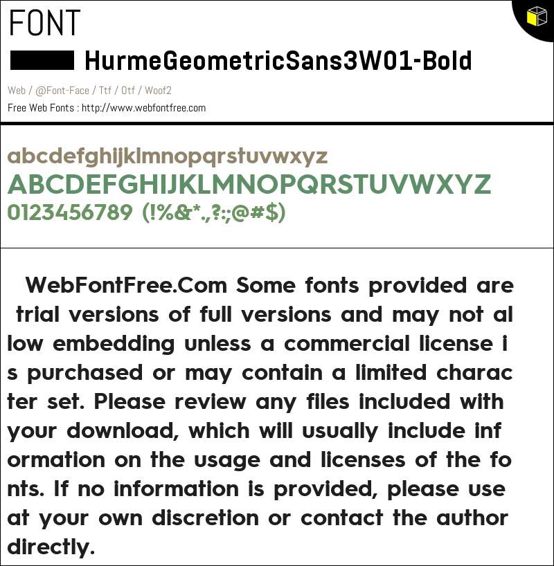 Hurme Geometric Sans 3 W01 Bold Fonts Downloads - WebFontFree.Com