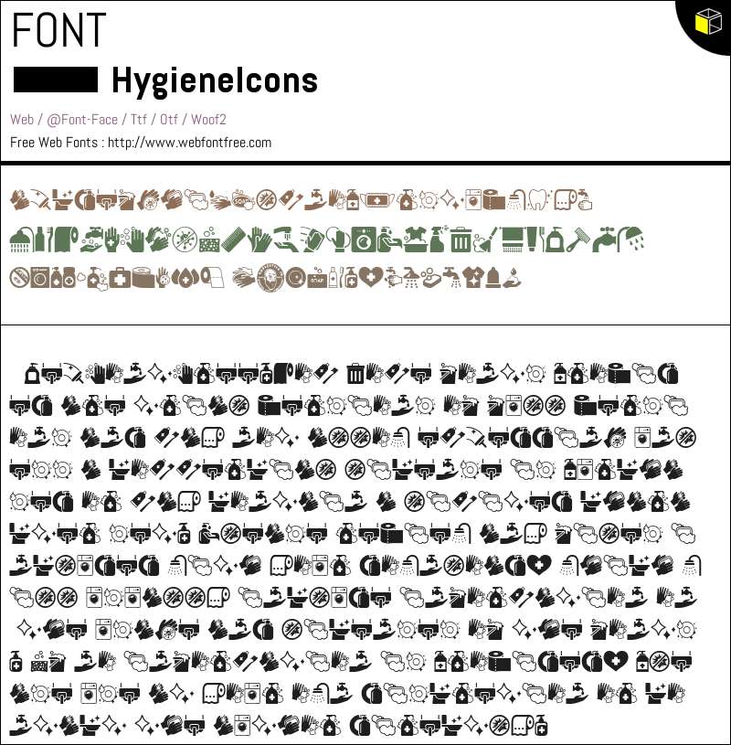 Hygiene Icons Fuentes Descargar - WebFontFree.Com