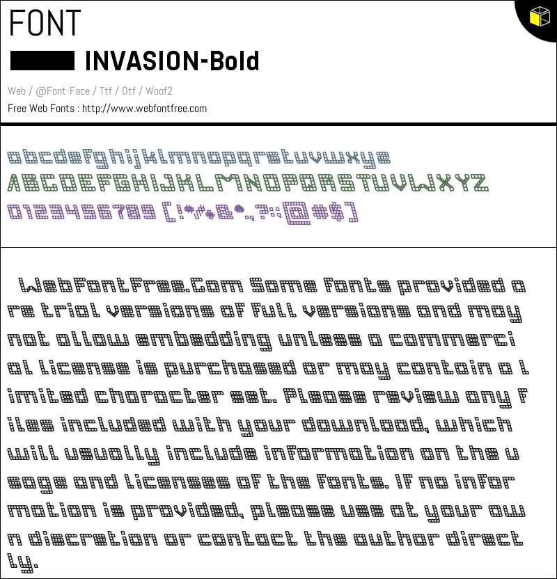 INVASION Bold Fonts Downloads - WebFontFree.Com