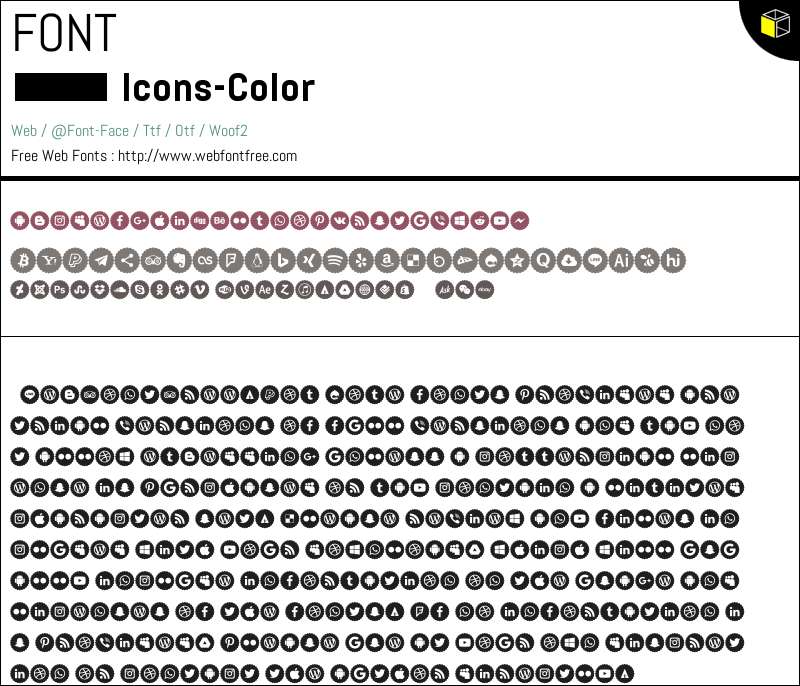 Icons-Color Fonts Downloads - WebFontFree.Com