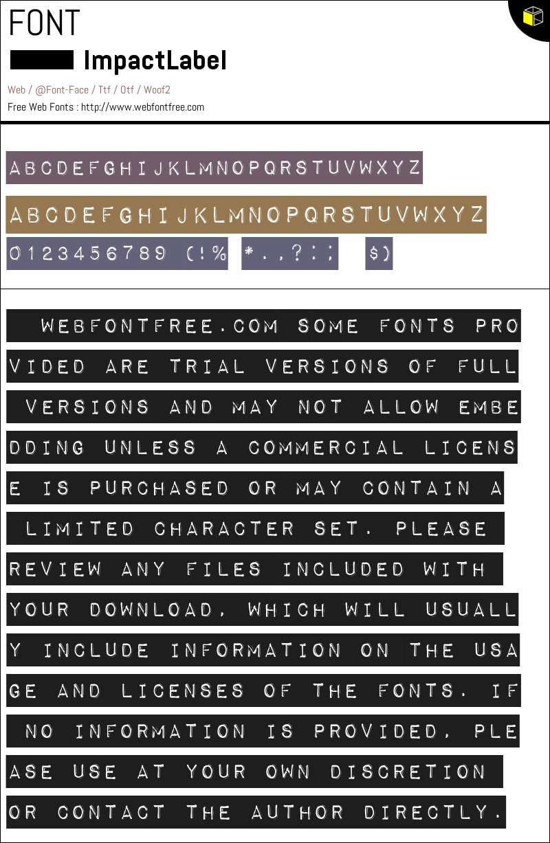 Impact Label Fonts Downloads - WebFontFree.Com