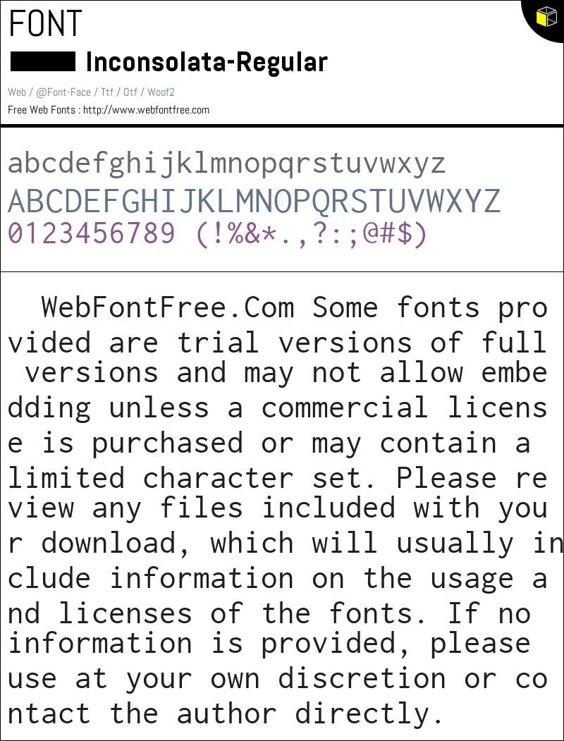 Inconsolata Fuentes Descargar - WebFontFree.Com
