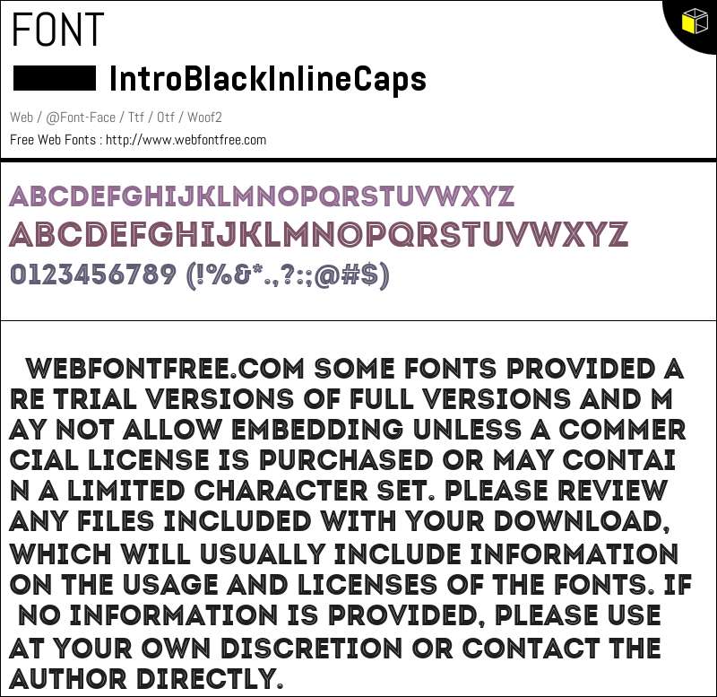 intro black inline caps font free download