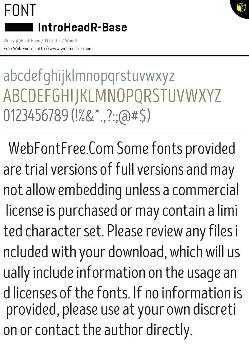 Intro Head R Base 字体 下载 - WebFontFree.Com