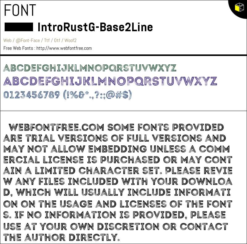 Intro Rust G Base 2 Line Fonts Downloads WebFontFree Com
