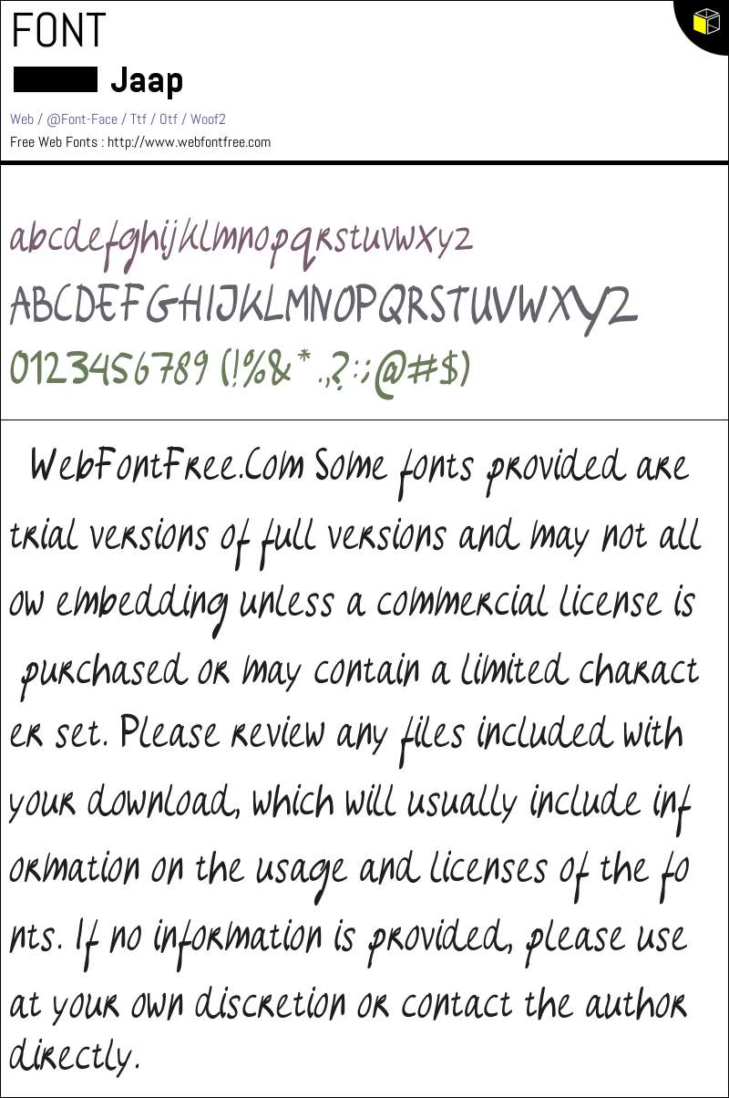 Jaap Fonts Downloads - WebFontFree.Com