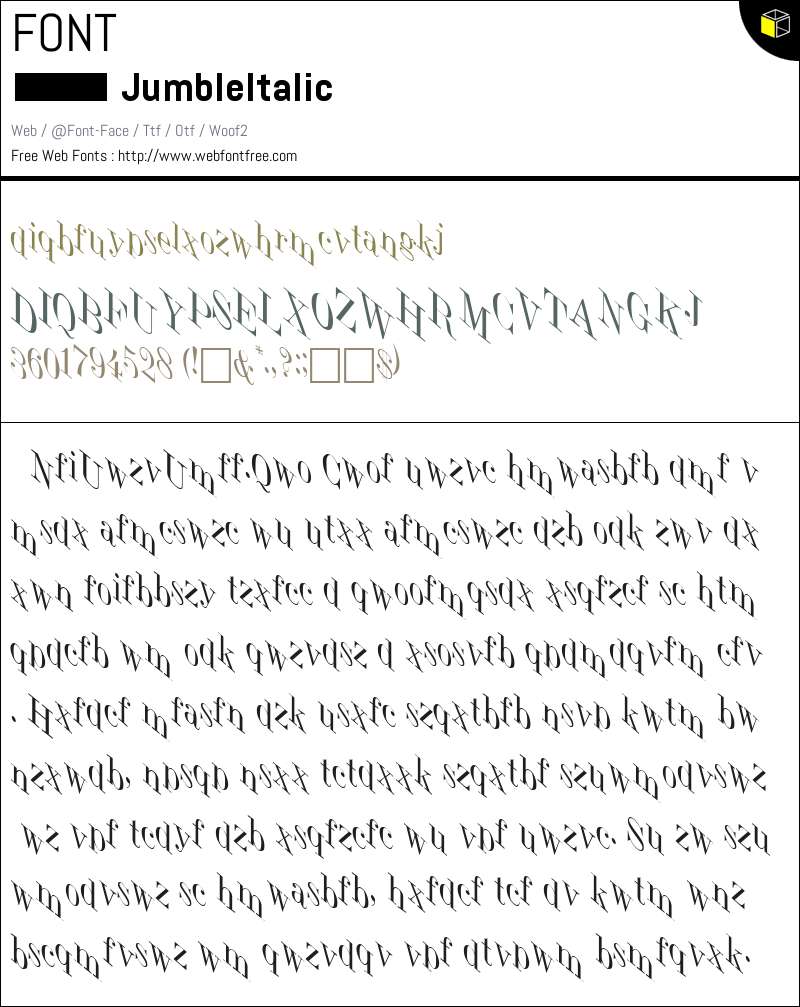 Jumbled Letters Lettering Jumble Italic Fonts Downloads - WebFontFree.Com