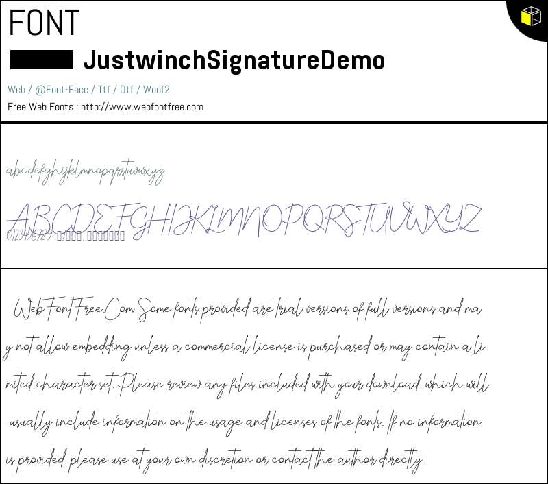 Justwinch Signature Demo Fonts Downloads