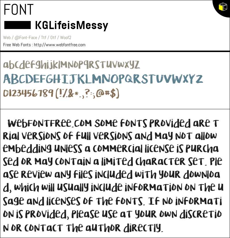 KG Life is Messy Fonts Downloads - WebFontFree.Com