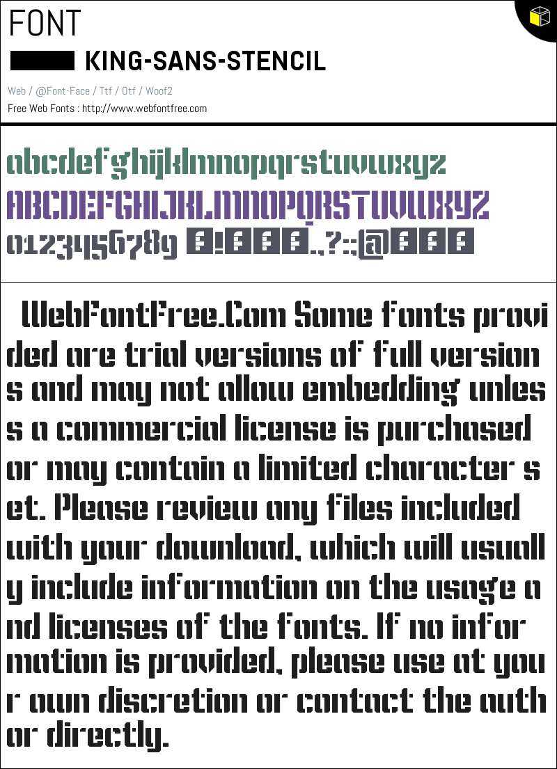 King Sane Lettering KING SANS STENCIL Regular Fuentes Descargar - WebFontFree.Com