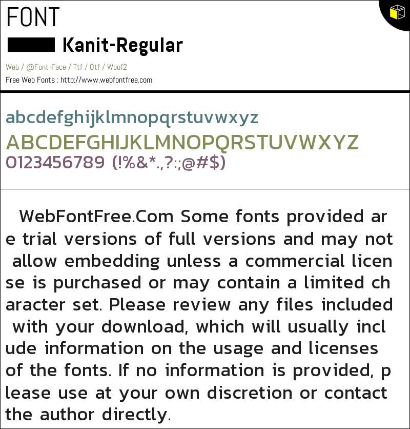 Kanit 字体 下载 - WebFontFree.Com