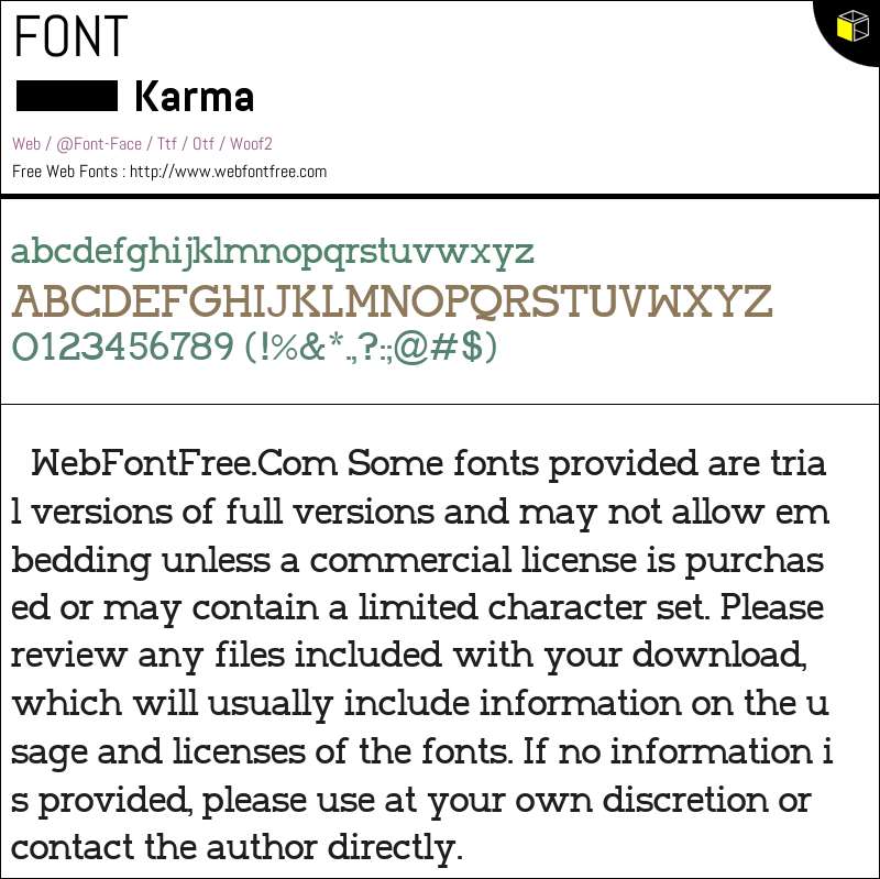 Karma Regular Fonts Downloads