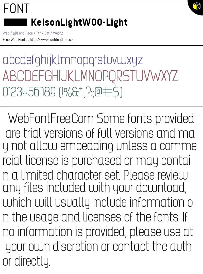 Kelson Light W00 Light Fonts Downloads - WebFontFree.Com