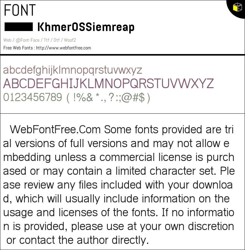 Khmer OS Siemreap 字体 下载 - WebFontFree.Com