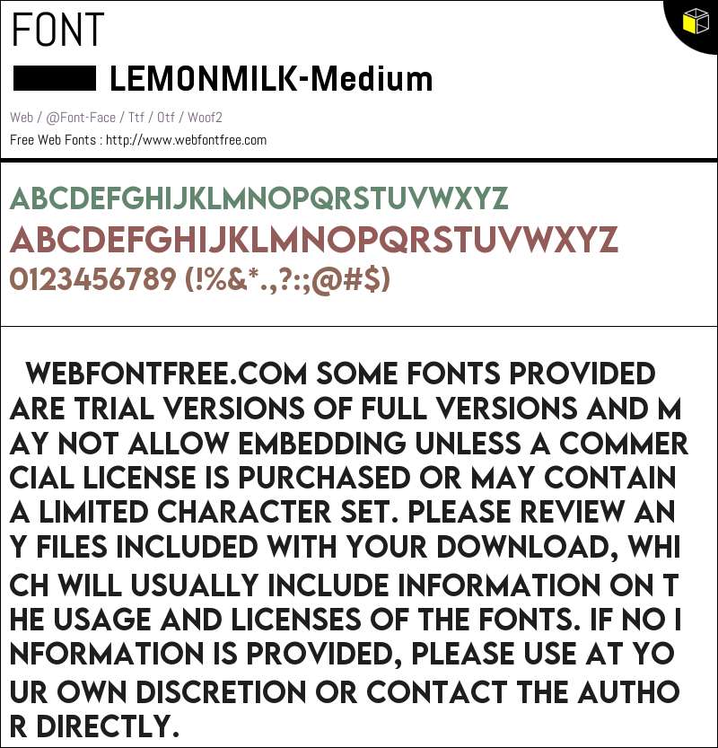 LEMON MILK Medium 字体 下载 - WebFontFree.Com
