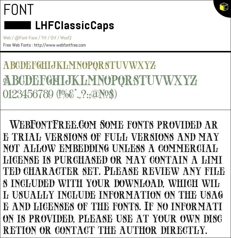 LHF Classic Caps Fonts Downloads - WebFontFree.Com