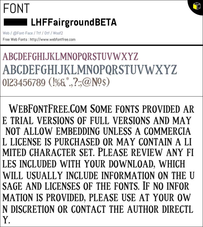 LHF Fairground BETA Fonts Downloads - WebFontFree.Com