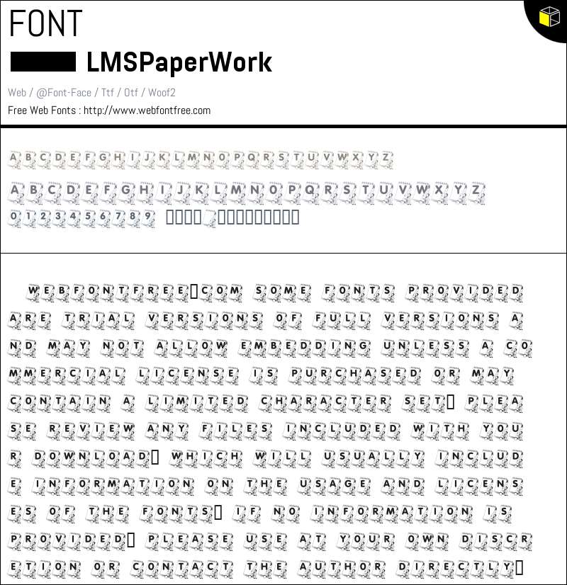 Paperwork Fonts LMS Paper Work Fonts Downloads - WebFontFree.Com