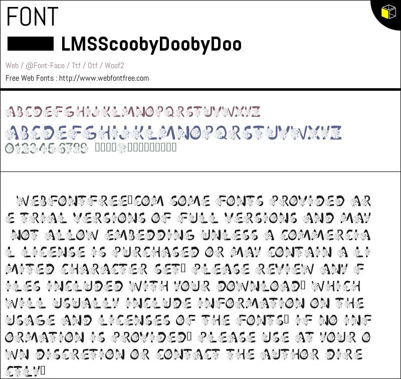 LMS Scooby Dooby Doo Fonts Downloads - WebFontFree.Com