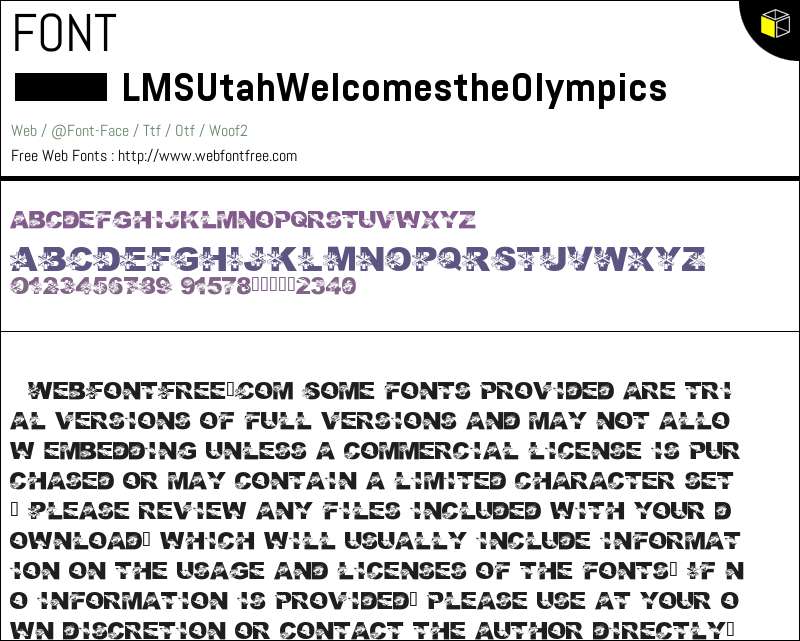 LMS Utah Welcomes the Olympics Fonts Downloads - WebFontFree.Com