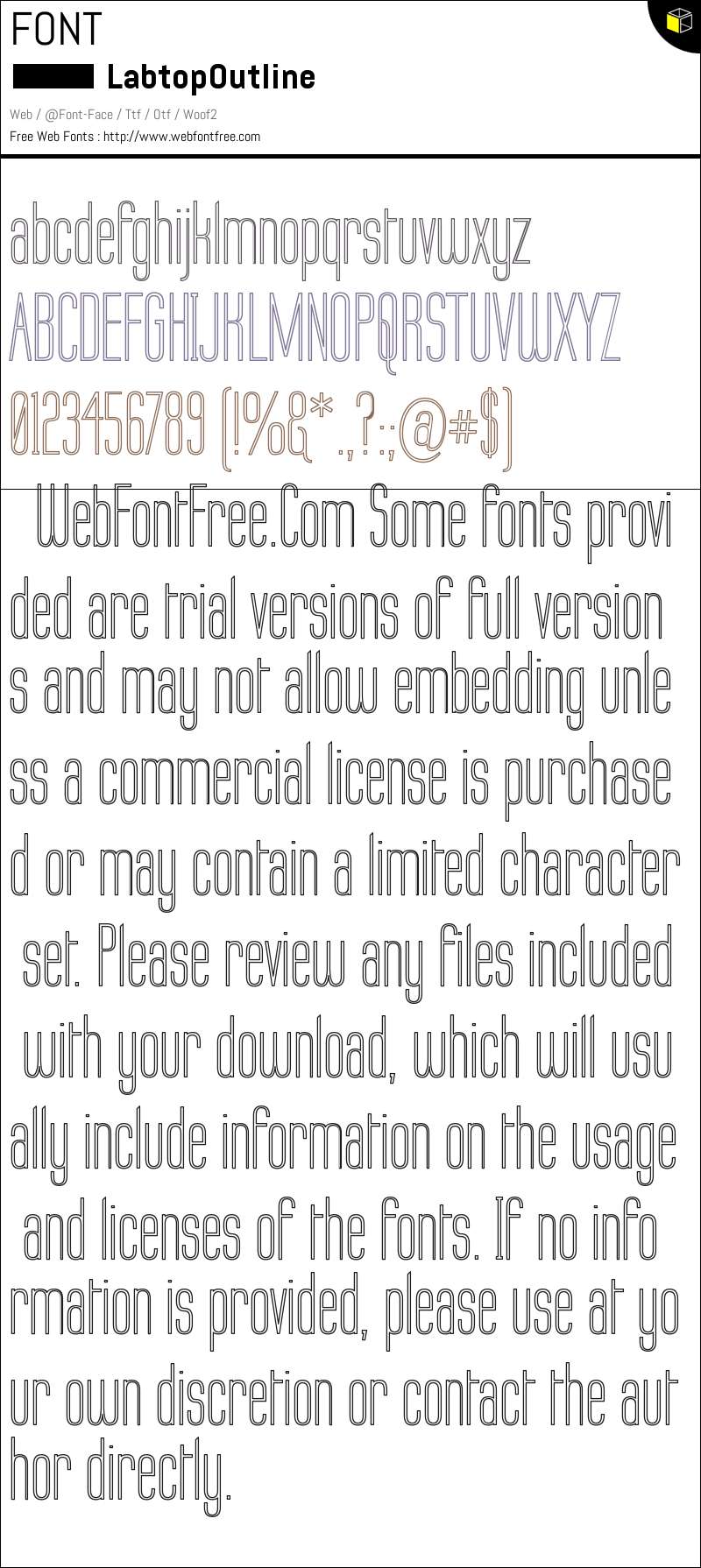 Labtop Outline Fonts Downloads - WebFontFree.Com