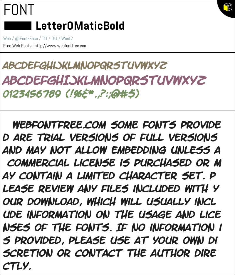 LetterOMatic! Bold Fonts Downloads - WebFontFree.Com