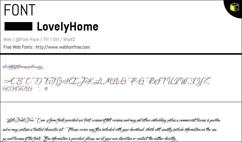 Lovely Home Fonts Downloads WebFontFree Com   LovelyHome 