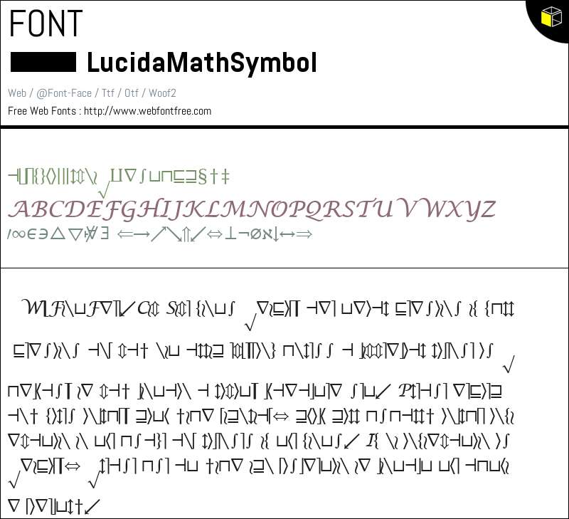 LucidaMathSymbol Fonts Downloads - WebFontFree.Com