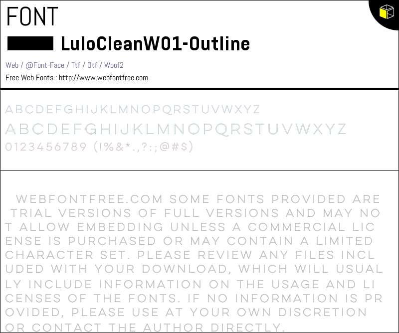 Lulo Clean W01 Outline Fonts Downloads - WebFontFree.Com