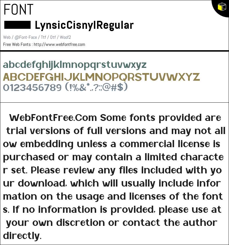 Lyn Font Layout Lynsic Cisnyl Fonts Downloads - WebFontFree.Com