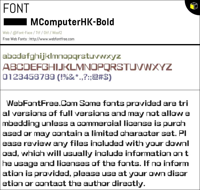 MComputer HK Bold Fonts Downloads - WebFontFree.Com