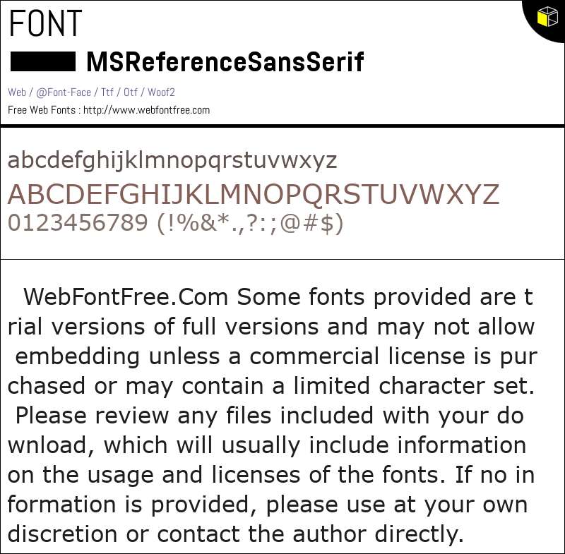 MS Reference Sans Serif 字体 下载 - WebFontFree.Com