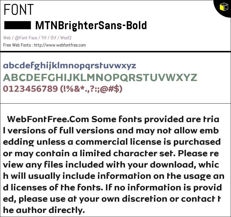 MTN Brighter Sans Bold Fonts Downloads - WebFontFree.Com