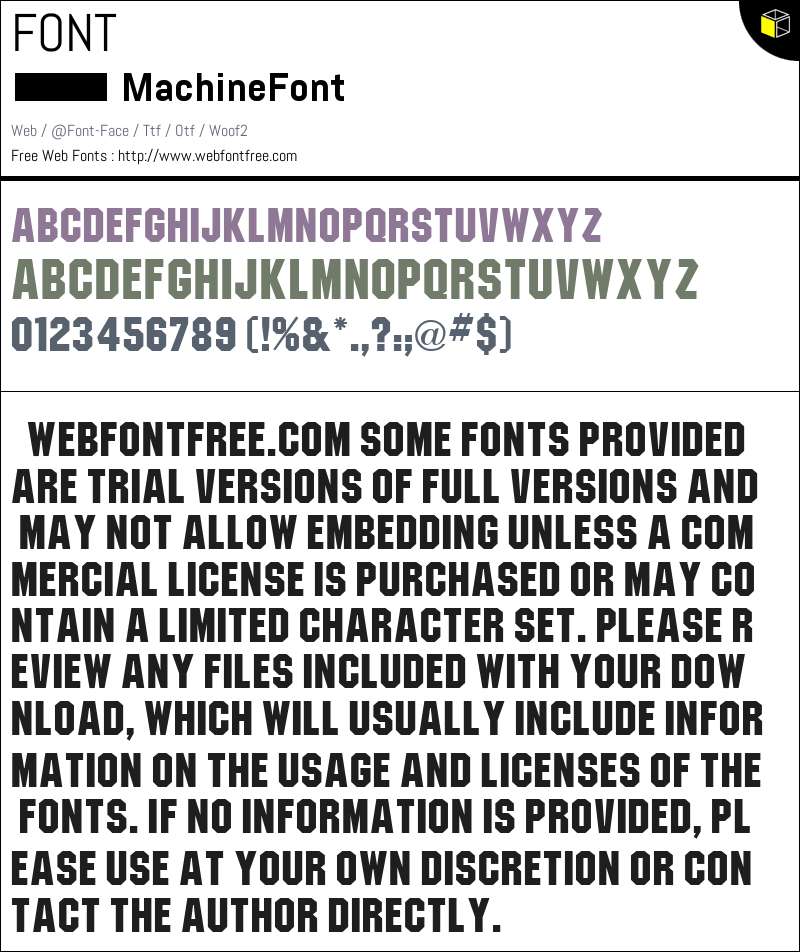 Machine Regular Fonts Downloads - WebFontFree.Com