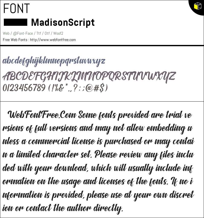 Madison Script Fonts Downloads - WebFontFree.Com