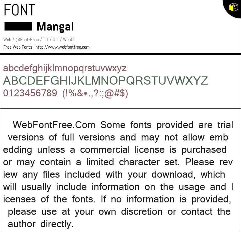 Mangal Fonts Downloads - WebFontFree.Com