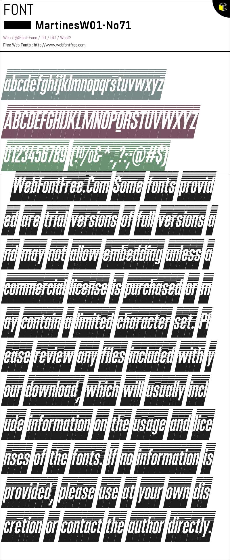 Martines W01 No71 Fonts Downloads - WebFontFree.Com