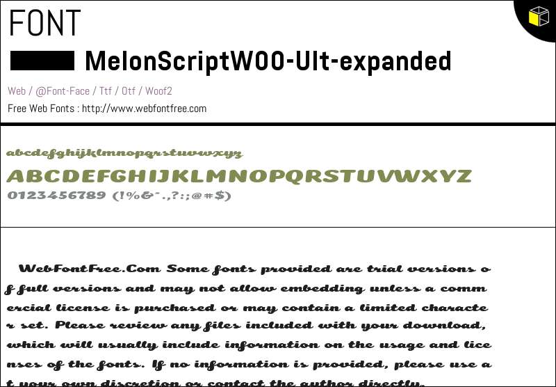 Expanded Script Font Melon Script W00 Ult-expanded Fonts Downloads - WebFontFree.Com