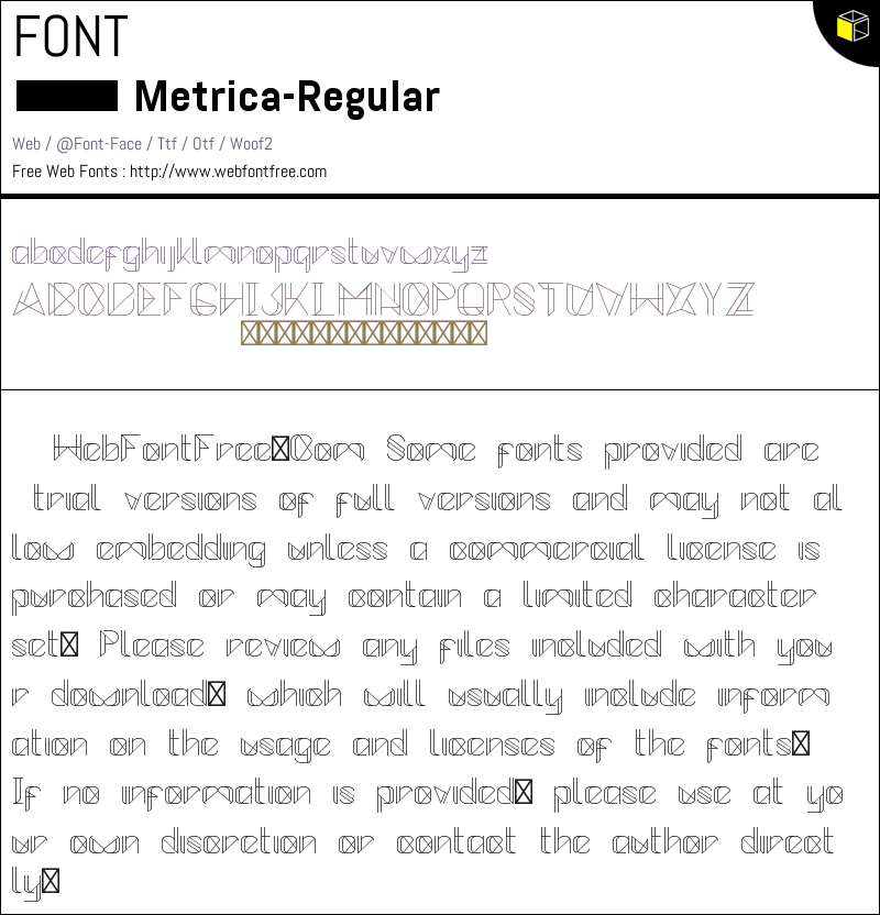 Metrica Fonts Downloads - WebFontFree.Com