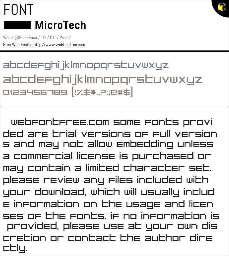 MicroTech Fonts Downloads - WebFontFree.Com