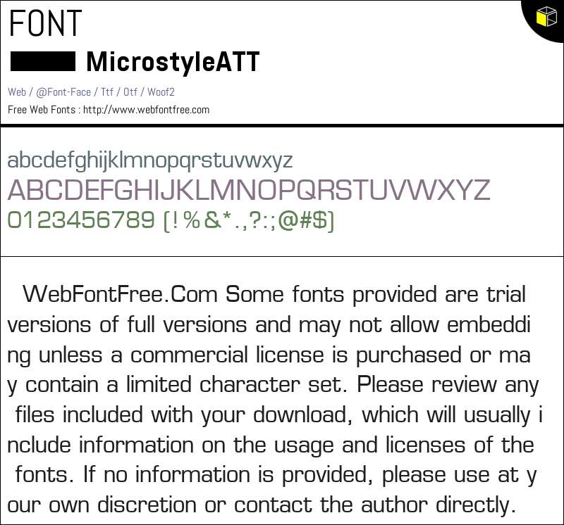 Microstyle ATT Fonts Downloads - WebFontFree.Com