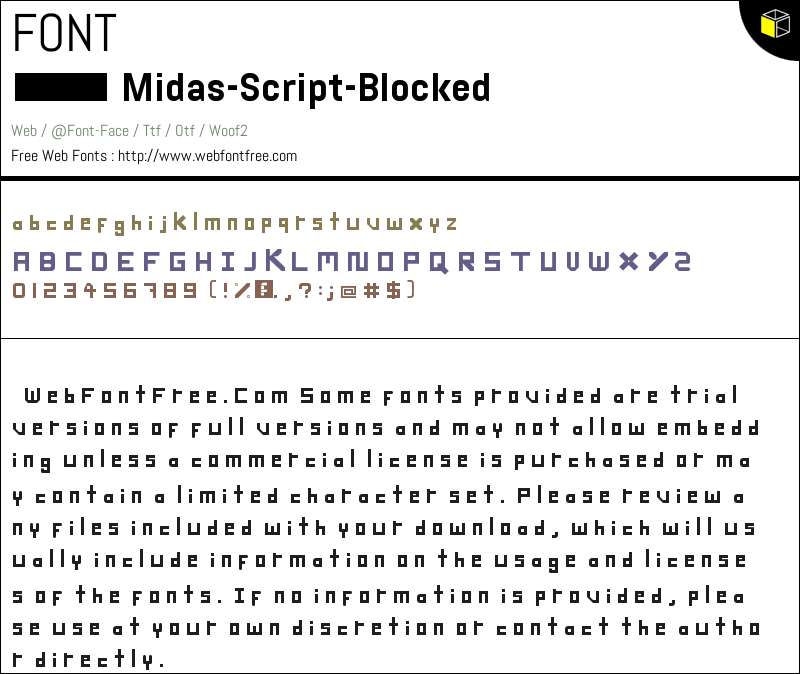 Midas Script Blocked Regular Fuentes Descargar - WebFontFree.Com